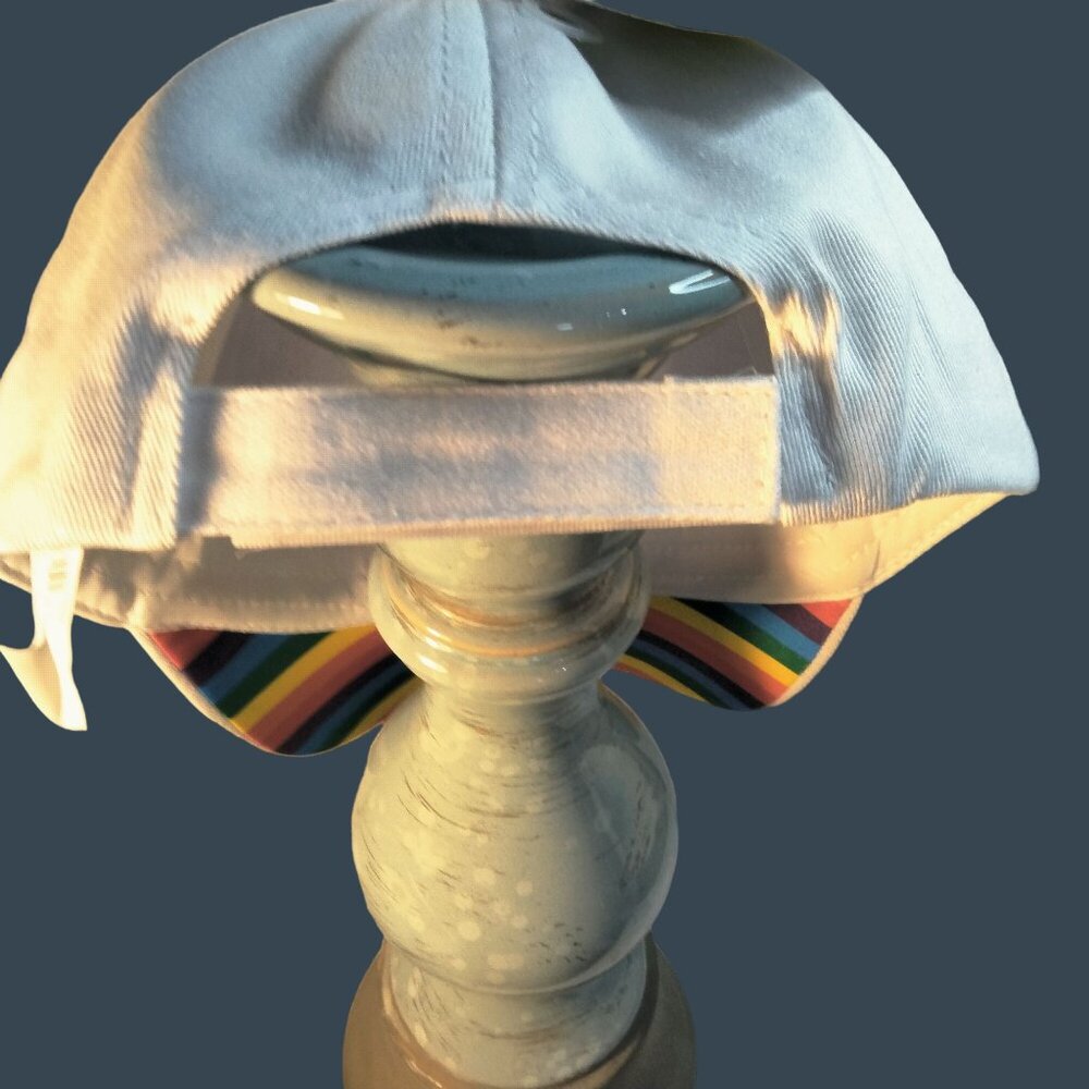 Pride Rainbow Ball Cap Hat White Rainbow Brim LGBTQ Gay Pride - Picture 6 of 8
